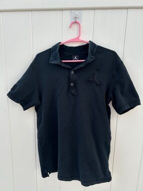 Jordan Black Embroidered Jumpman Polo